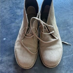 Clarks Beige Suede Men's Lace-Up Boots